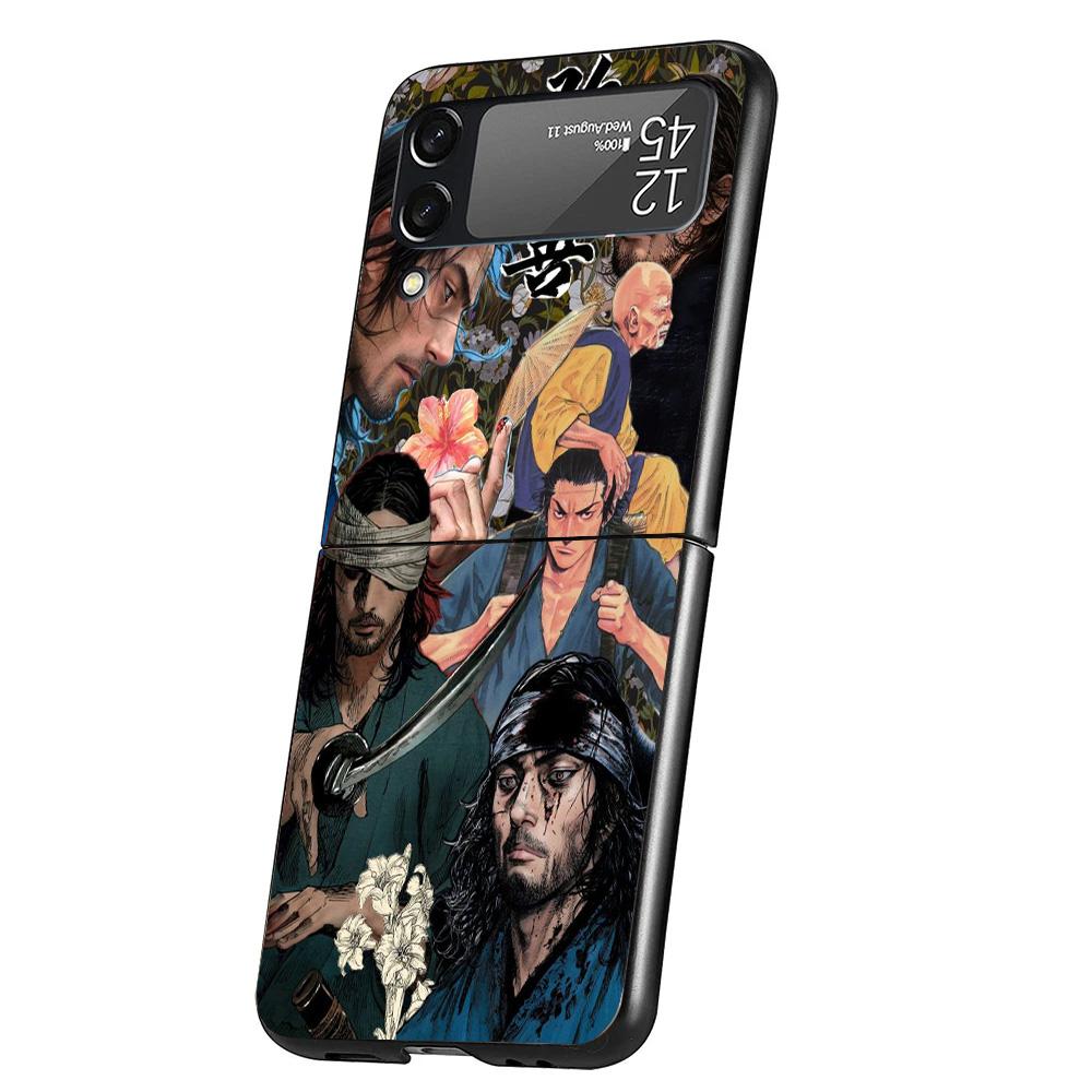 Anime Vagabond Samurai Cover Phone Case For Samsung Galaxy Z Flip 7 6 5 4 3 5G Flip7 Flip6 Flip5 Flip4 Flip3 Black Fundas Shell