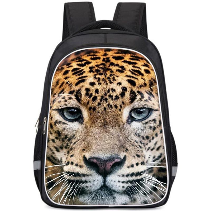 Large Capacity Lightweight Oxford Cloth Backpack For Kids School Leopard Print