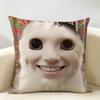 Speechless Cat Funny Cute Cushion Cover Natural Linen Organic Fabric DoubleSided Printing Room Sofa Decor Pillow Case