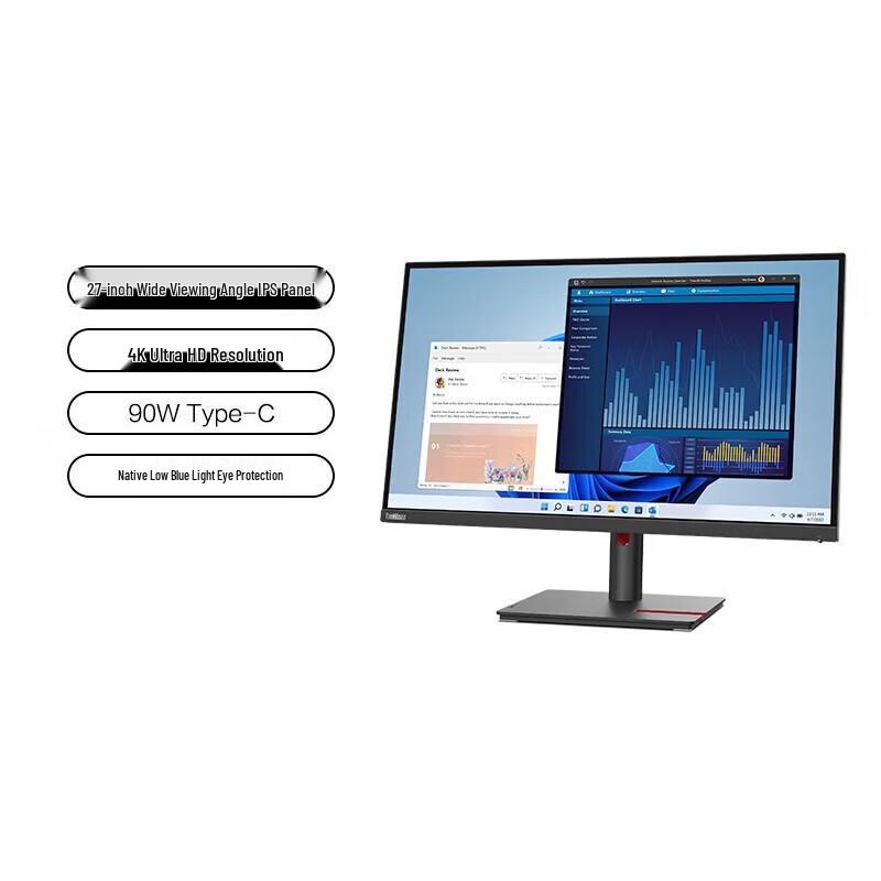 Lenovo 27-inch 4K UHD IPS Professional Monitor with Type-C CN plug (adapter included)