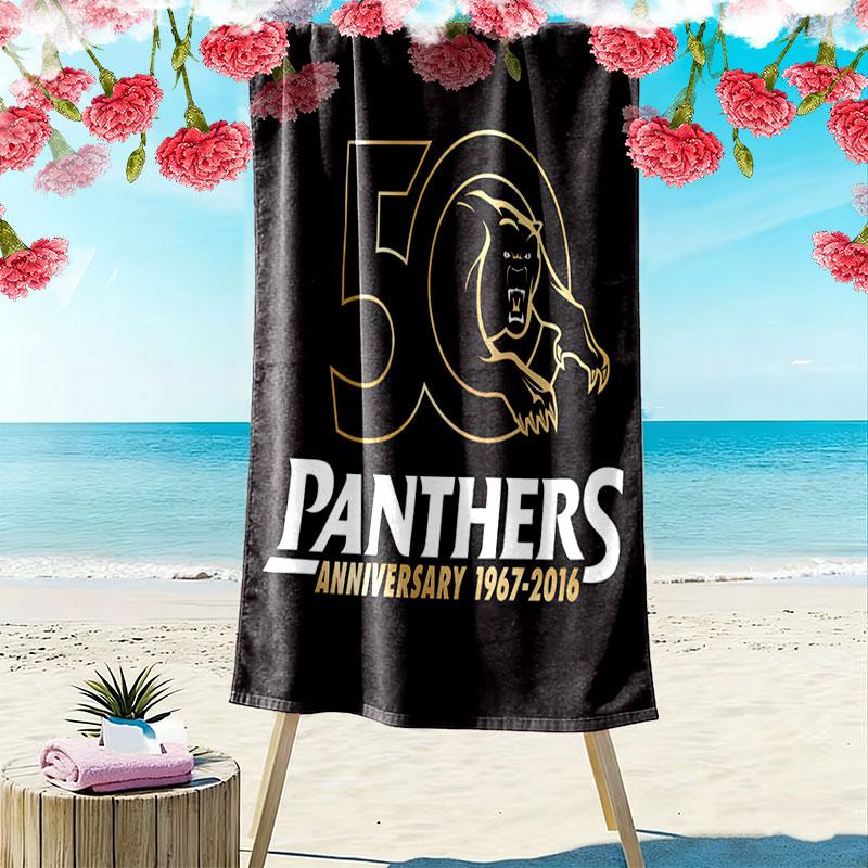 True Penrith Panthers Print Beach Towel, Large Soft Quick Dry Towel for Beach Camping Swimming