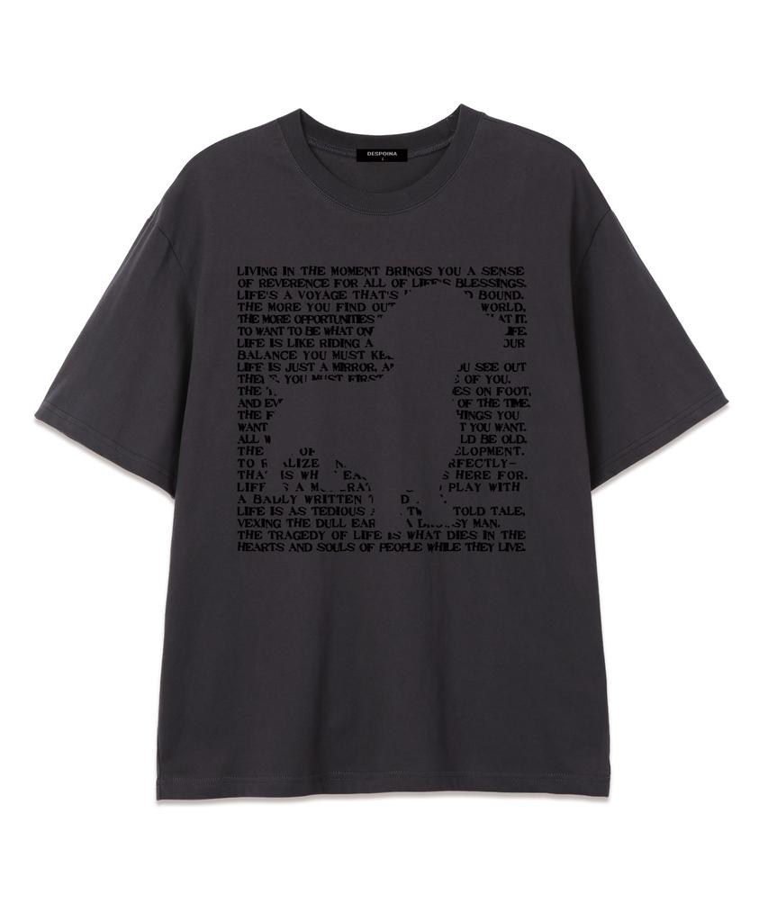 Ujeu Dog Be Dug Oversized Short Sleeve T-Shirt (Ds006) Charcoal
