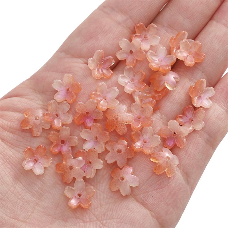 

10шт хрустальные бусины цветок свободные бусины-разделители для изготовления ювелирных изделий DIY браслет ожерелье 11mm оранжевый/розовый