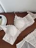 French pure lace sexy women without steel ring, double breasts, anti-sagging bra cover set burst