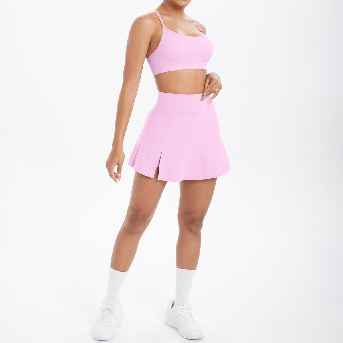 

Yungan Leisure Юбка-шорты для тенниса с высокой талией, сексуальный комплект для йоги с лямками на спине, быстросохнущий костюм для бега и фитнеса, комплект из двух предметов для женщин XL