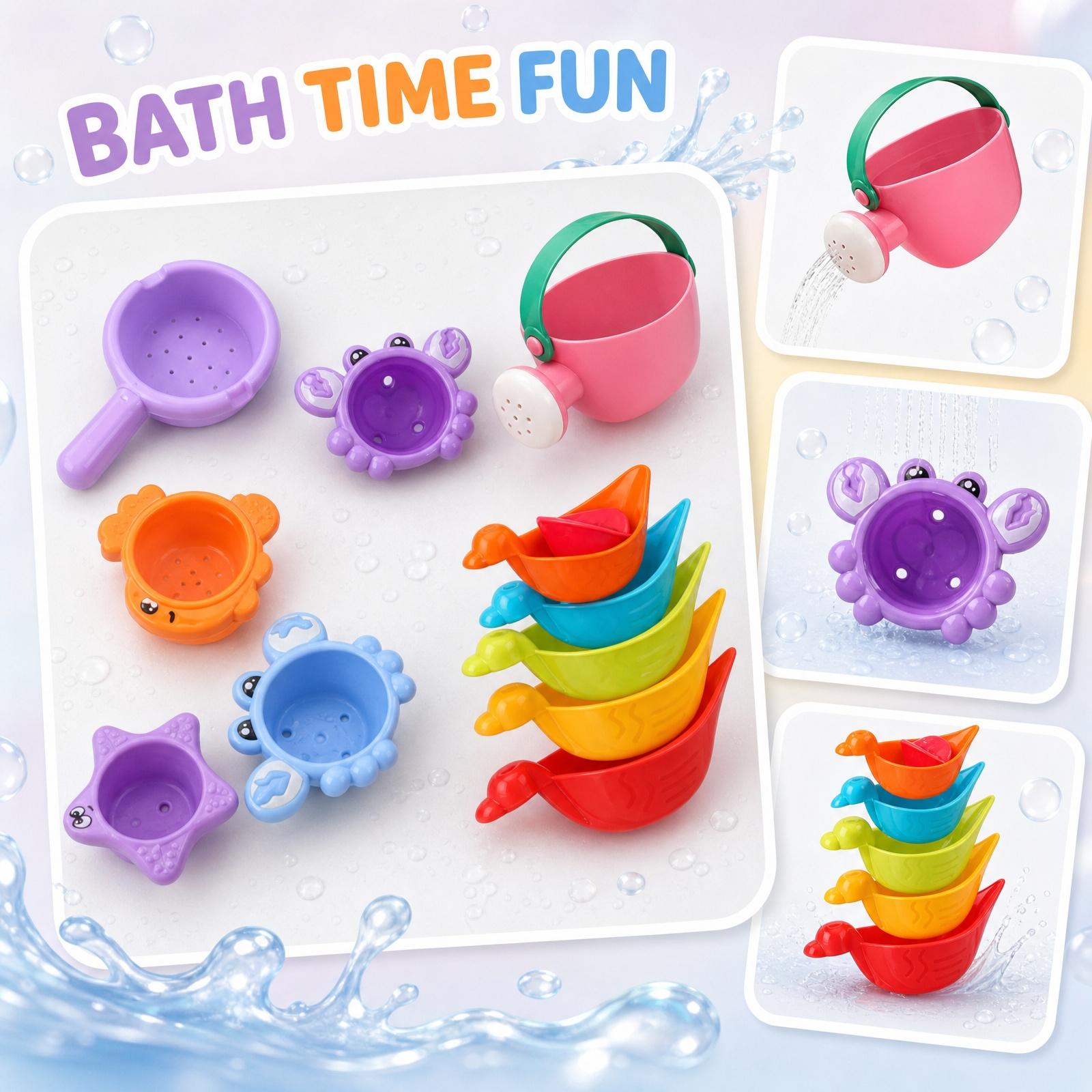 10 Pack Bath Toys - Floating Bath Tub Toys for Toddlers, for Kids, Baby Shower Gifts, Bath Time One Size