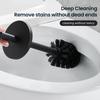 Edelstahl-Toilettenbürsten-Set, gebürstetes Gold, runde Haushalts-WC-Badezimmer-Reinigungsbürste, Reinigungswerkzeug