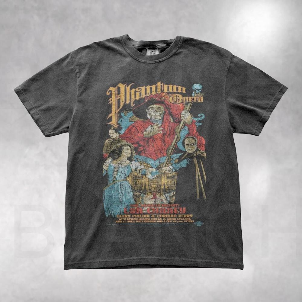 Винтажная футболка «Призрак Оперы», Ретро-подарок для поклонника бродвейских мюзиклов, Подарок фанату оперы, Унисекс футболка S