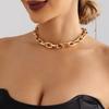 Accessories, Exaggerated Single-Layer Fringed Hip-Hop Style Necklaces For Women, Simple Retro Metal Thick Chain Necklaces