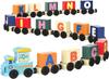 Edukacyjny Pociąg Drewniany Z Literkami - Train Fun 16 Elementów