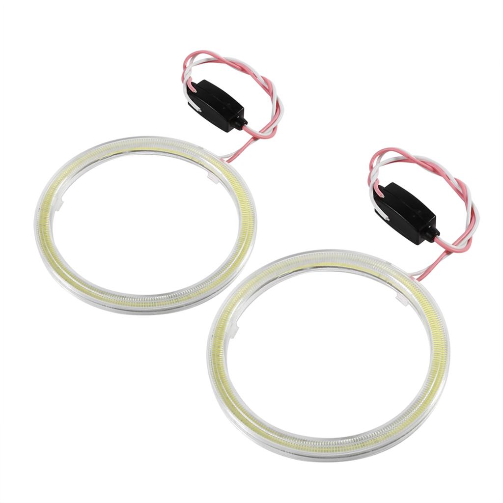 1 Çift Otomatik Halo Halkalar COB Çipli Far DRL LED Motosiklet Araba İçin 60mm