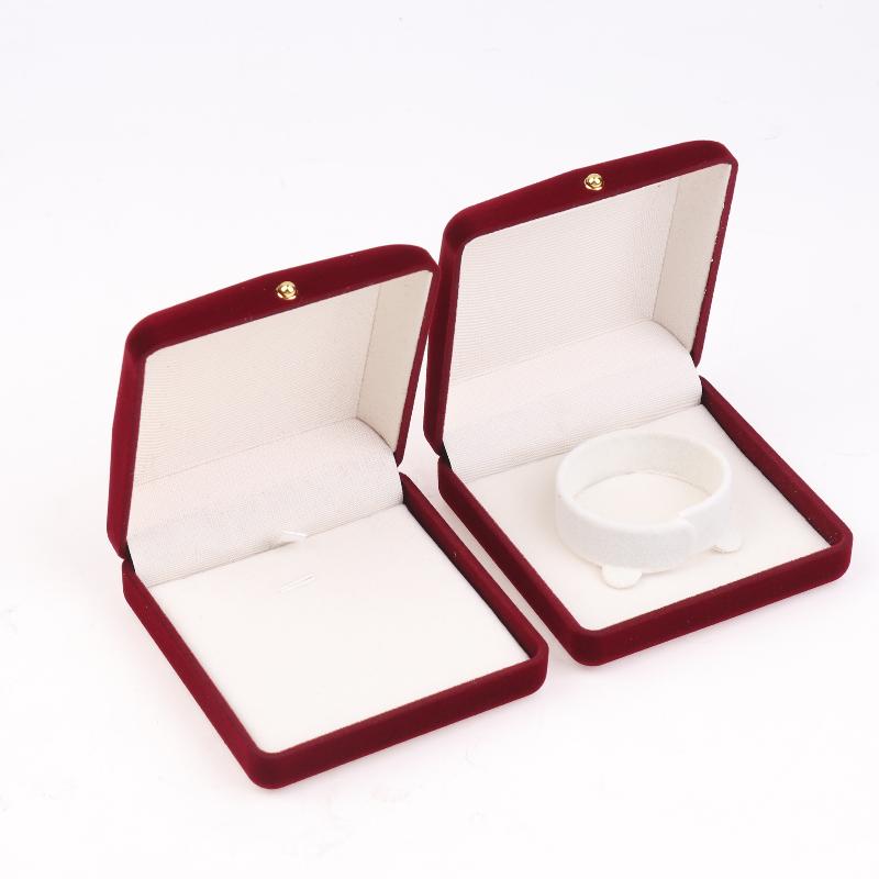 Beflockte Gold Schnalle Schmuckschatulle Anhänger Ring Halskette Ohrring Armband Display Aufbewahrungsbox Luxuriöse Gefühle Verpackungsschachtel