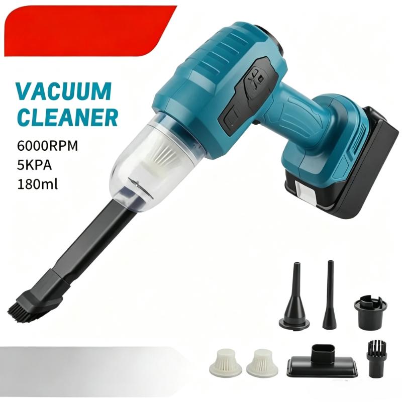 With 7 Nozzeles for 18V 20V Battery Strong Suction Mini Electric Vacuum Cleaner Wireless Handheld Home Cleaner Blower