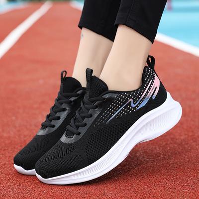 Women Sports Shoes New Breathable Casual Women's Shoes Lightweight Concise Soft Running Shoes Lace Up Large Size Women Sneakers