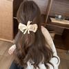 Jaw Clip Style Rose Hair Clip Satin Ribbon Ponytail Hair Claw Retro Rose Banana Clip  For Women