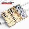For Samsung Galaxy Z Fold 7 6Case Clear Electroplated Metal Lens Holder with Folding Hinge Tempered Film Optional Touch Pen Slot