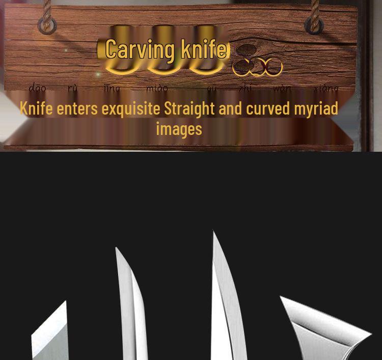 Set de cuțite pentru sculptură în lemn realizat manual: Cuțit curbat pentru cioplit și unealtă pentru scobit linguri pentru DIY