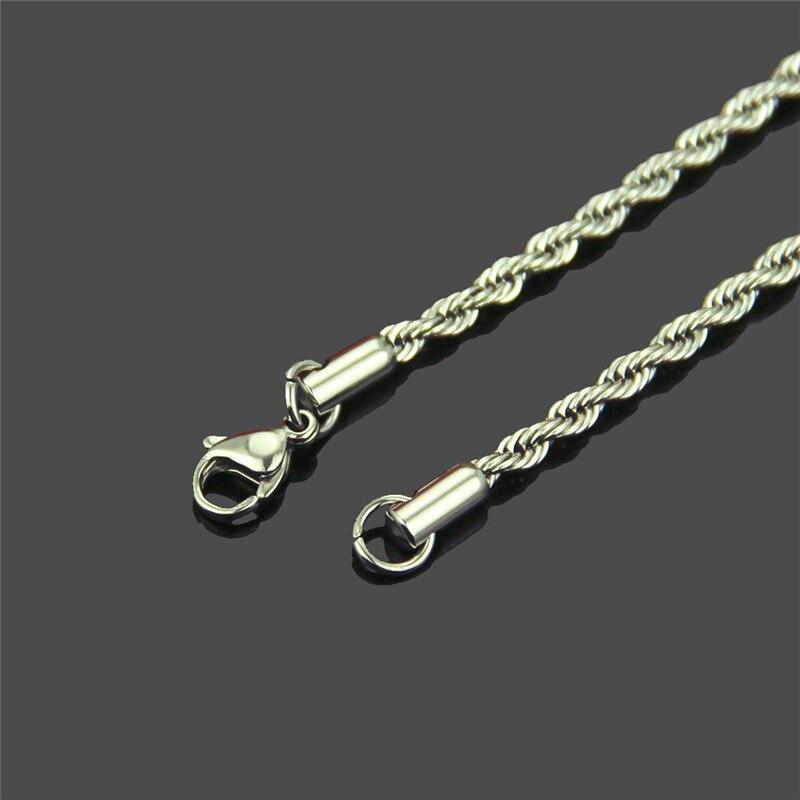 Width 3mm Cuban Link Chain Punk Mens Necklaces Stainless Steel Chains Gold Color 316l Necklace for Men Curb Hip Hop Jewelry