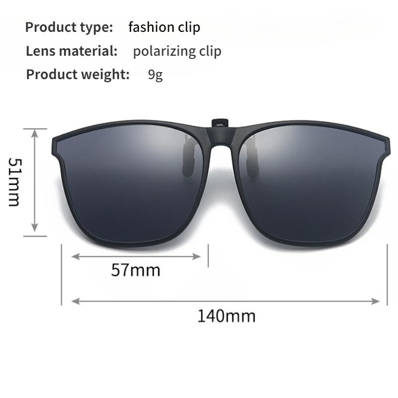 Polarizing Color Changing  Photochromic Vintage Clip Glasses Night Vision Driving Goggles Men Women Clip On Sunglasses