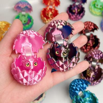 3D Printed Dragon Egg Figures Animal Toys MIni Dragon Fidget Toys Simulation Eyes Home Accessories Desktop Decor Kids Toy Gift