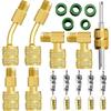 Mini Split Adapter, R410A Adapter Kit R410A Refrigerant Hose Adapter Connector, Mini Split Vacuum Pump Kit 5/16 to 1/4 Coupler Valve Core Remover for