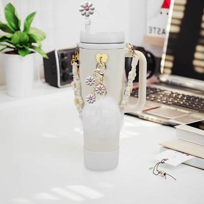 Wasserflaschenhülle, Becher-Schutzhülle-Set für Stanley, Silikon-Becherhülle mit Griff