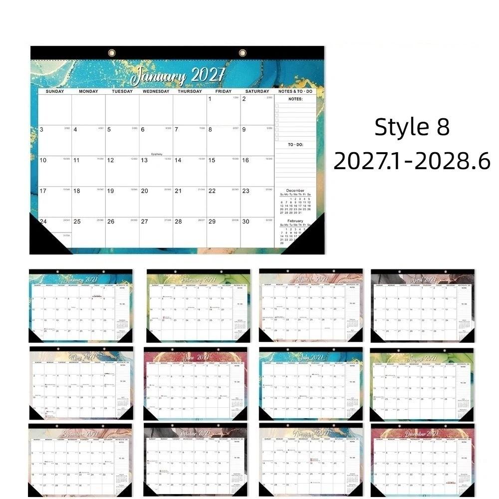 2027 English Calendar with Hanging Hole Calendar Planner Practical Wall Calendar  Home Decoration