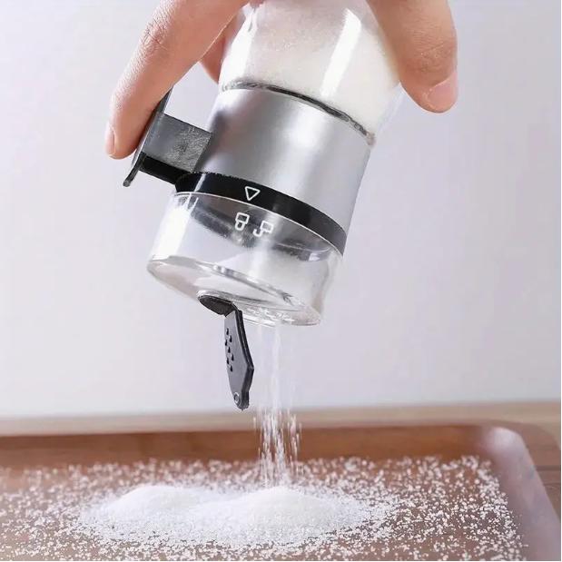 1pc Glass Salt Seasoning Bottle Leak Proof Seasoning Sealed Storage Bottle Rotating Lock Dust Proof Bottle Kitchen Accessories