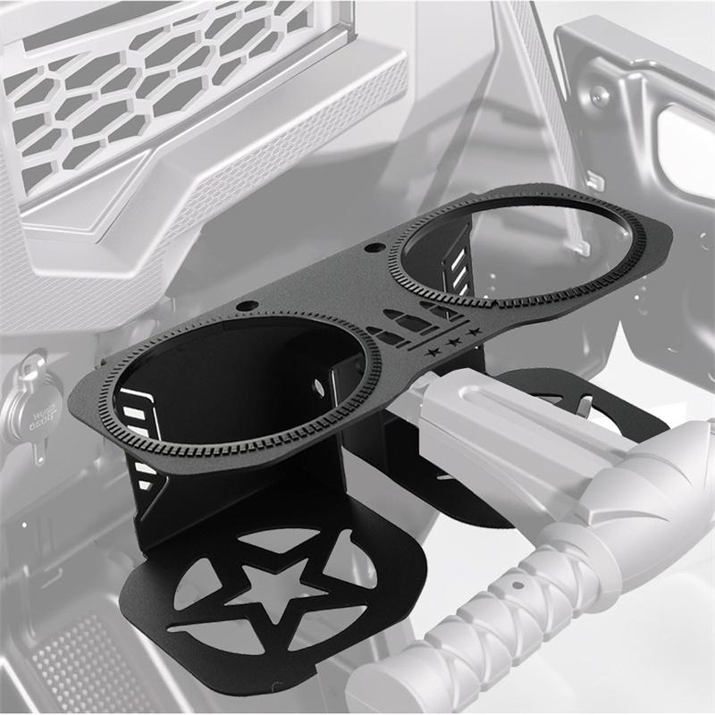 Grab Bar Cup Holder - Compatible With Polaris Rzr 1000/800/570/200 - Fits Large Bottles 18-40Oz, Passenger Grab Handle Accessory