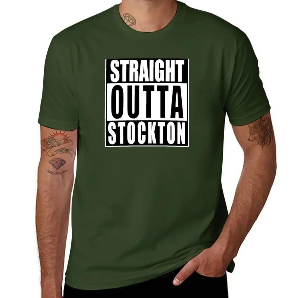 Straight Outta Stockton T-Shirt cute tops customs mens t shirts