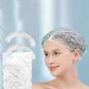 100Pcs Clear Disposable Shower Caps PE Waterproof Hair Caps for Hair Dye, Spa & Bathing  Kitchen Bathroom Accessories