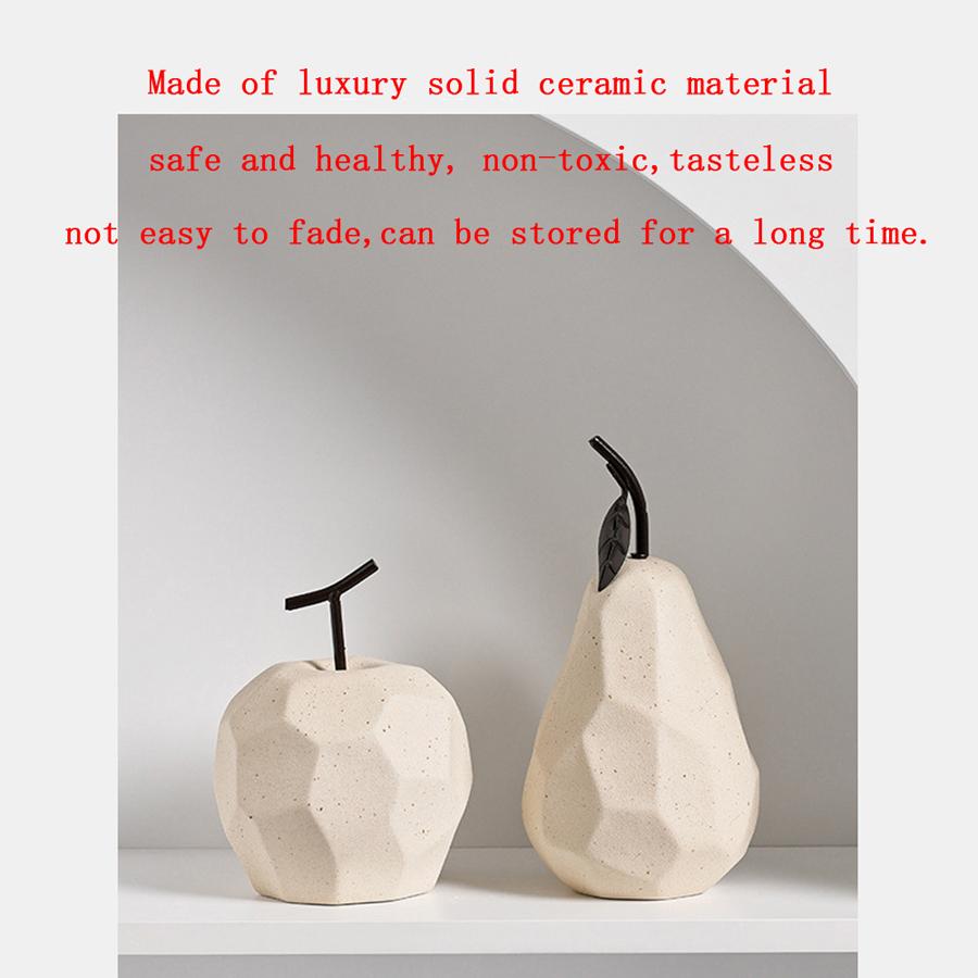 Classic European Style Ceramic Cute Funny Fruit Pear Ornament Home Room Figurines Arts Crafts Desk Decor Statues Sculpture Toys