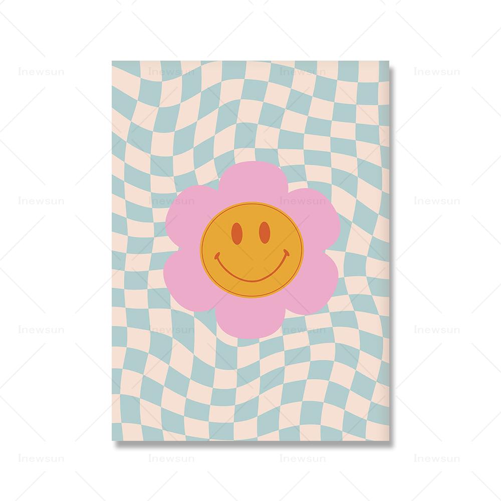 70s Funky Retro Abstract Poster Canvas Painting Pink Aesthetic Gallery Wall Art Print Picture Kids Bedroom Home Decor