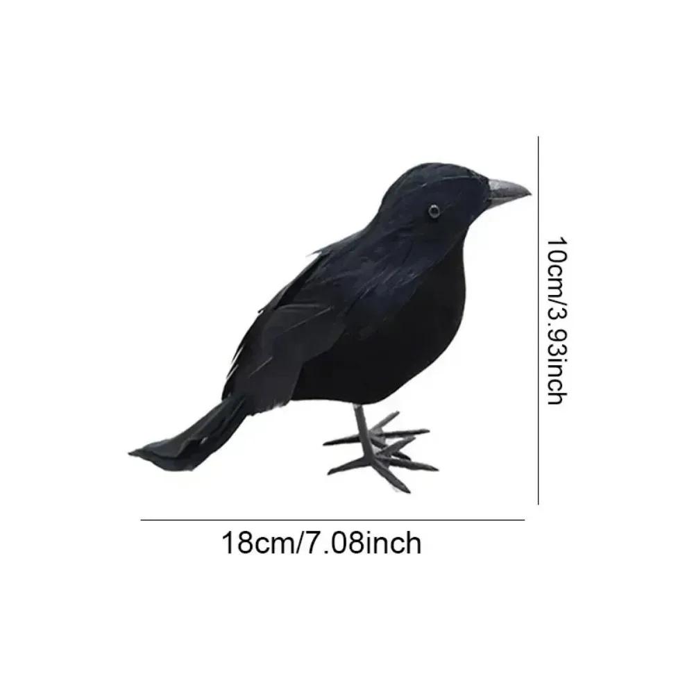 Realistic Artificial Crows Party Ornament Halloween Decorations Black Crow Model Ornament Simulation Bird Home Animal Creepy Toy