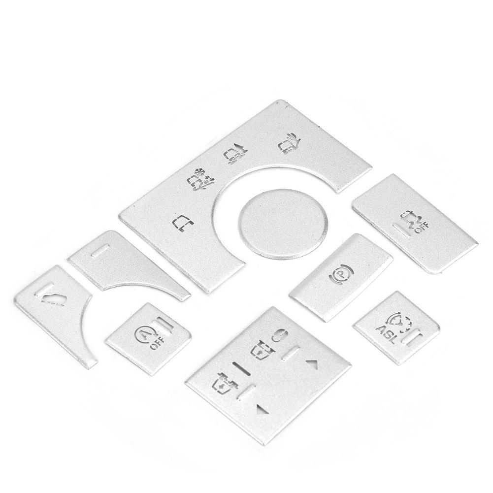 9PCS Alloy Car Interior Center Console Button Sticker for   14-17