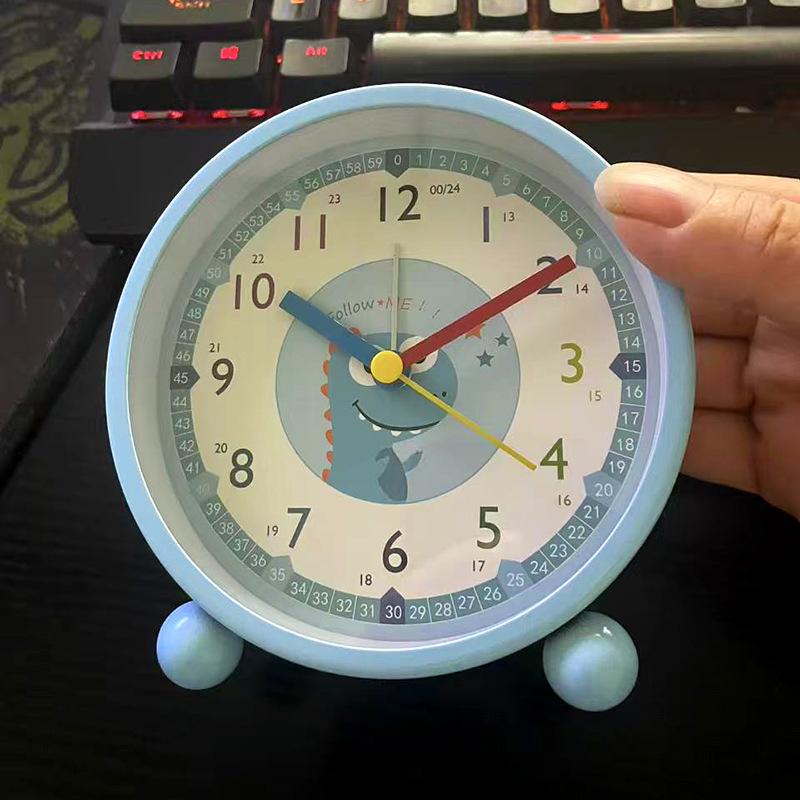 Creative Morandi Colorful Desktop Alarm Clock Students Wake Up Bedroom Decorative Clock Quartz Silent Watch Decorative Ornaments