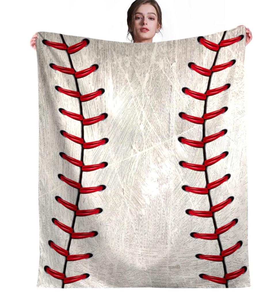 Blanket Softball Baseball in Grey Throw Blanket Ultra Soft Velvet Blanket Lightweight Bed Blanket Quilt Durable Home Decor