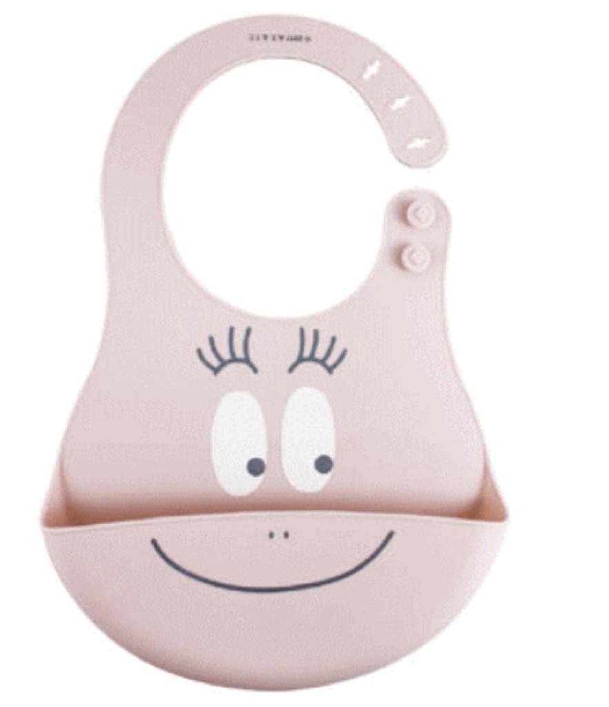 Barbapapa FOR BABY Silicone Bib Cute Baby Perfect as a Baby Shower Gift (BPU-1602) - Bib, Pink,