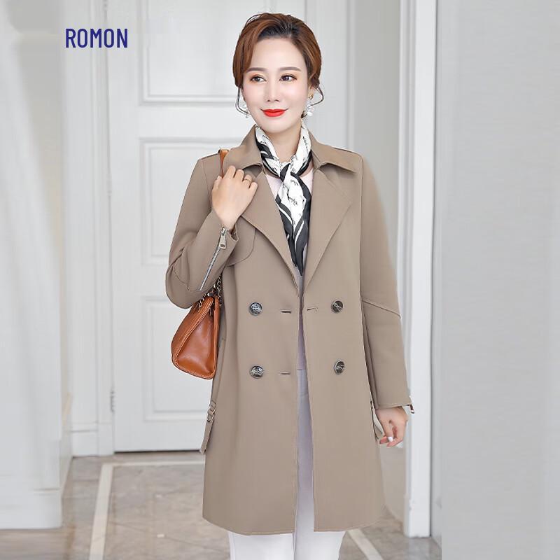 

Romon Women s Elegant Mid-length Trench Coat 4XL