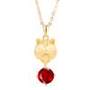 S925 Sterling Silver Horse Pendant Necklace Natural Crystal/Garnet Brushed Process Jewelry for Women