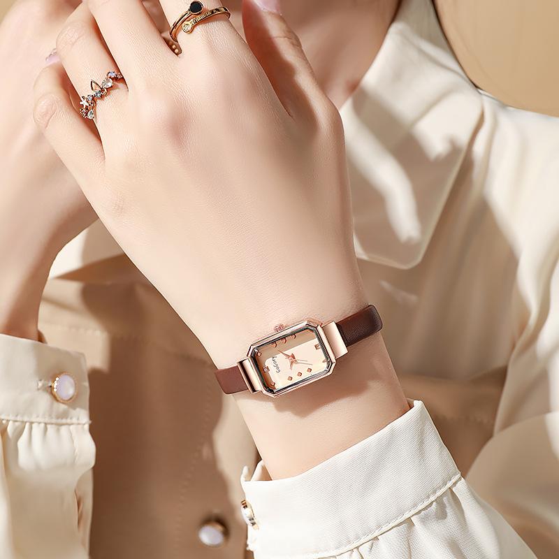 Adjustable Watch for Women Niche Rectangular Student Party Thin Belt Fashionable Simple High Value Quartz Watch