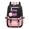 K-pop Inspired Anime Girl Group Backpack Students Teens School Use Lightweight Oxford Fabric With USB Port Padded Straps