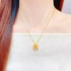Gold Shop Style Peach Blossom Necklace: Magnetic Flower Pendant, Foldable Pink Clavicle Chain, Perfect Gift for Her.
