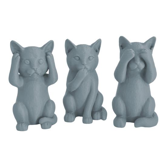 3D-gedruckte Katzenfigur Kätzchen Hören Sprechen Sehen Kein Böses Statue Miniatur Katzenornament Geschenk für Katzenliebhaber zur Schreibtisch-, Regal-, Schrankdekoration