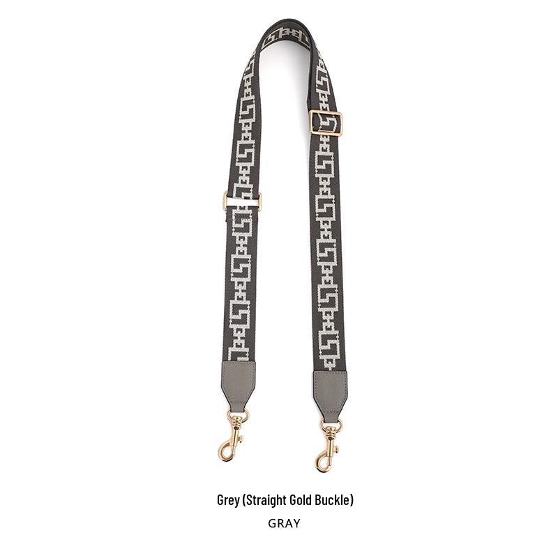 MHS-F-43 Crossbody Bag with Wide Lychee Grain Leather Strap and High-End Canvas Chain Pattern