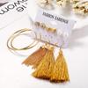 6 Pairs Women Fashion Love Shape Big Circle Tassel Ear Stud Set