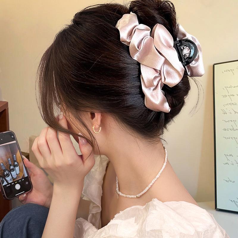 

Cloud Pleated Glitter Hair 2025 New Style Beautiful High-end Grab Clip High-end Hairpin Large Hairpin Headwear for Women
