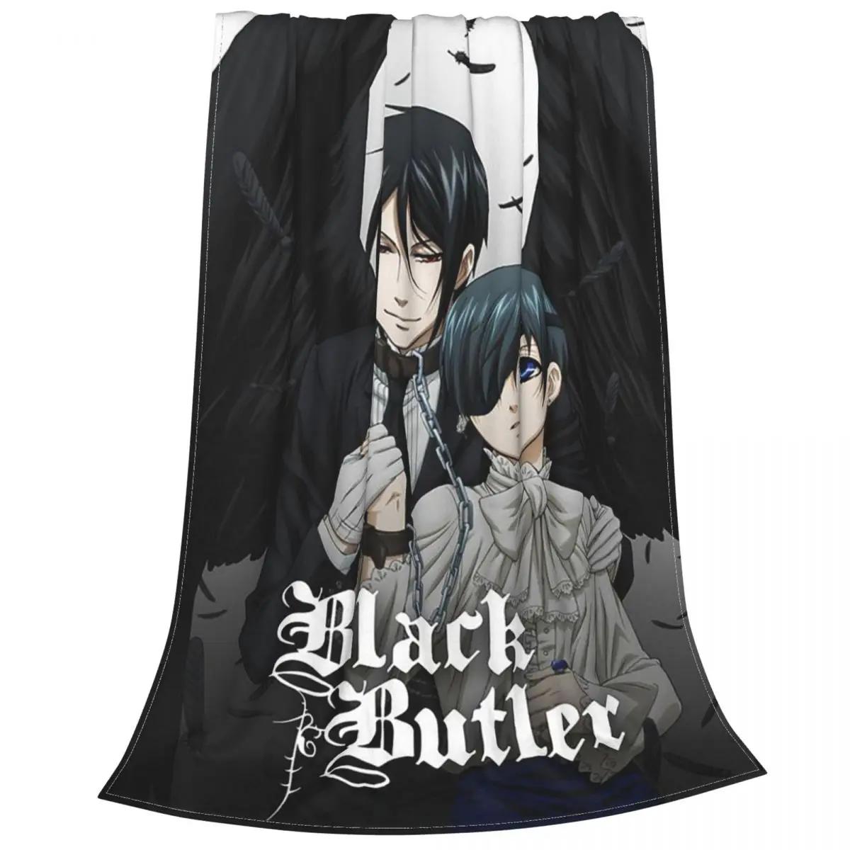 

Black Butler Japanese Anime Kuroshitsuji Blankets Flannel Summer Breathable Soft Throw Blanket for Sofa Car Bedspread 75x90cm