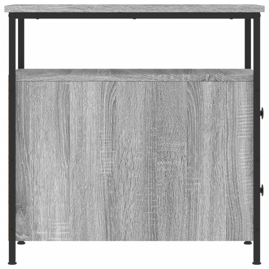 Nightstand Gray Sonoma Oak 30 x 60 x 60 cm Engineered Wood