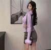 Women's Designer Slim Fit V-Neck Sweater - Fuzzy Splicing, Autumn/Winter Collection
